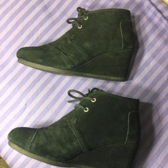 Toms Ankle Boots Suede Desert Wedge - Picture 3 of 7